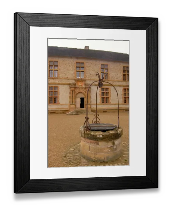 Framed Print : 03. France, Burgundy, Cormatin, Chateau de Cormatin water well in courtyard Framed Print : 03. France, Burgundy, Cormatin, Chateau de Cormatin water well in courtyard
