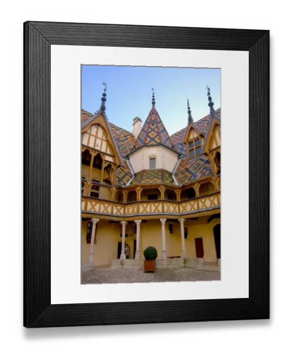 Framed Print : 03. France, Burgundy, Beaune, Hotel-Dieu courtyard (Editorial Usage Only)