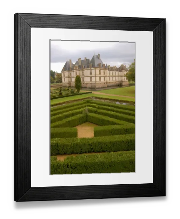 Framed Print : 03. France, Burgundy, Cormatin, Chateau de Cormatin garden maze (Editorial Usage Only)