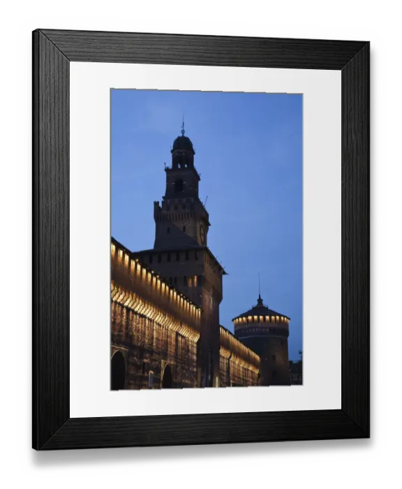 Framed Print : ITALY, Milan Province, Milan. Castello Sforzesco, evening