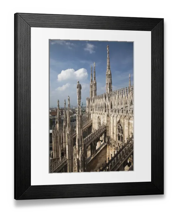 Framed Print : ITALY, Milan Province, Milan. Milan Cathedral, roof detail