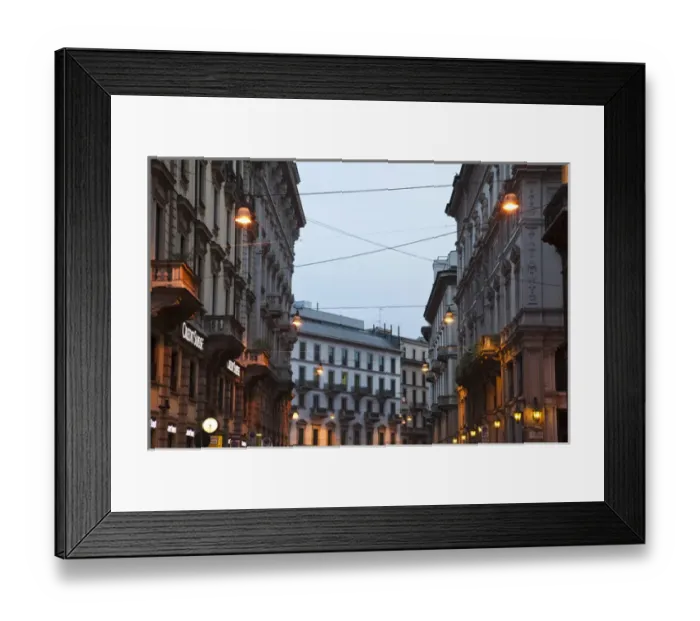 Framed Print : ITALY, Milan Province, Milan. Via C. Mazzini, dawn