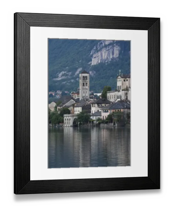 Framed Print : ITALY, Novara Province, Orta San Giulio. Isola San Giulio island, dawn Framed Print : ITALY, Novara Province, Orta San Giulio. Isola San Giulio island, dawn