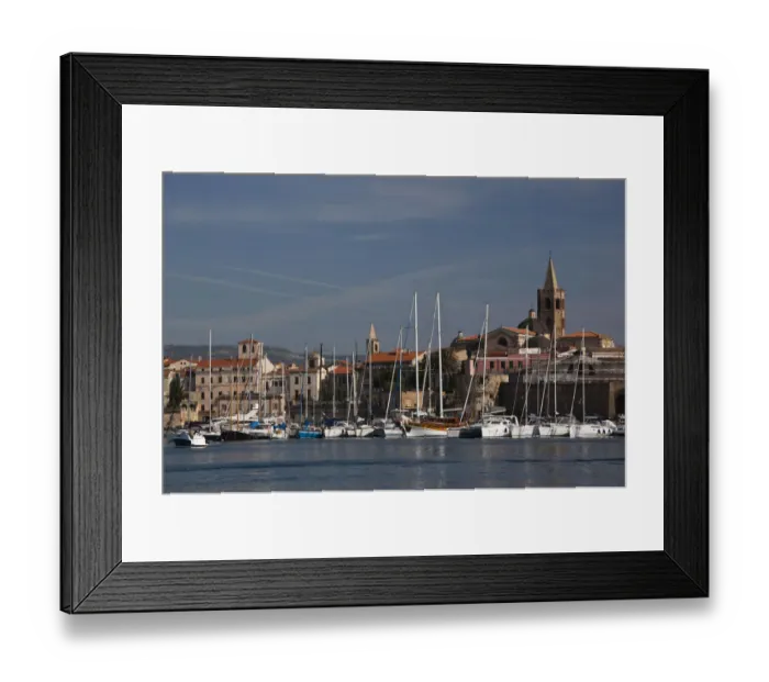 Framed Print : ITALY, Sardinia, Alghero. City from yacht marina Framed Print : ITALY, Sardinia, Alghero. City from yacht marina