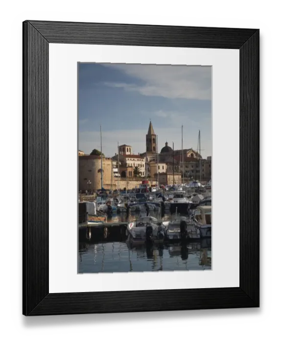 Framed Print : ITALY, Sardinia, Alghero. City from yacht marina Framed Print : ITALY, Sardinia, Alghero. City from yacht marina