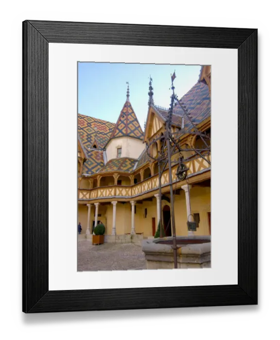 Framed Print : 03. France, Burgundy, Beaune, well in Hotel-Dieu courtyard (Editorial Usage Only) Framed Print : 03. France, Burgundy, Beaune, well in Hotel-Dieu courtyard (Editorial Usage Only)