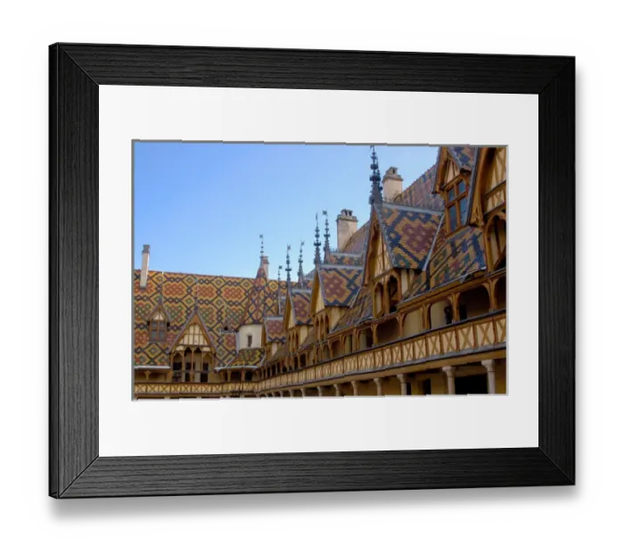 Framed Print : 03. France, Burgundy, Beaune, rooftops of Hotel-Dieu (Editorial Usage Only)