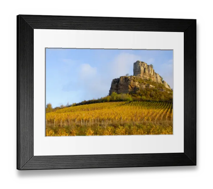 Framed Print : 03. France, Maconnais Region, Roche de Solutre above Pouilly-Fuisse vineyards Framed Print : 03. France, Maconnais Region, Roche de Solutre above Pouilly-Fuisse vineyards