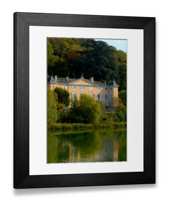 Framed Print : 03. France, Saone River, large home along river (Editorial Usage Only)