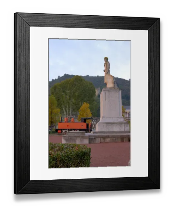 Framed Print : 03. France, Rhone-Alps, Tournon, statue of inventor Marc Seguin, 1786-1875