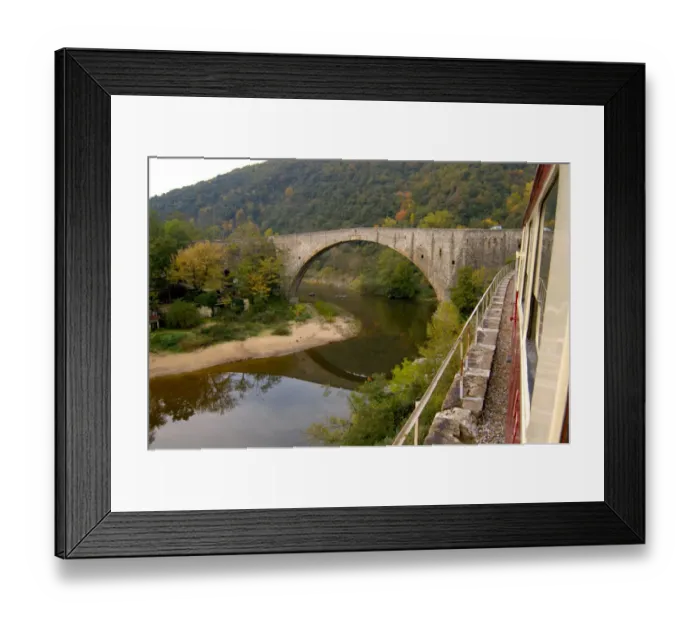 Framed Print : 03. France, Rhone-Alps, Tournon, The Bridge at Douce Plage