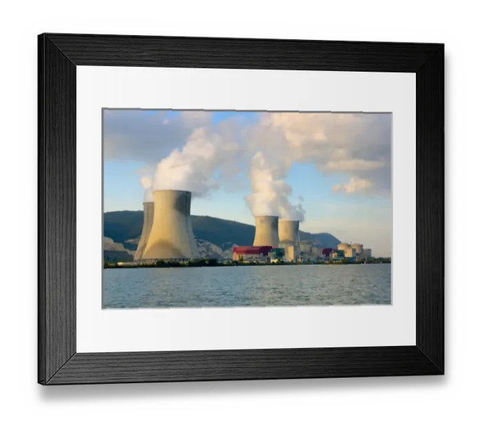 Framed Print : 03. France, Rhone River, nuclear power plant Framed Print : 03. France, Rhone River, nuclear power plant