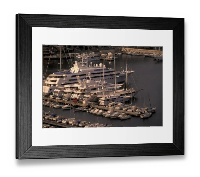 Framed Print : Europe, Monaco. Detail of the Port Marina