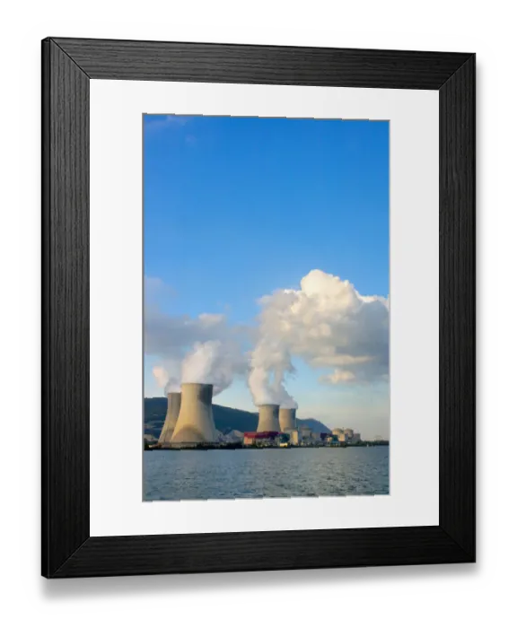 Framed Print : 03. France, Rhone River, nuclear power plant