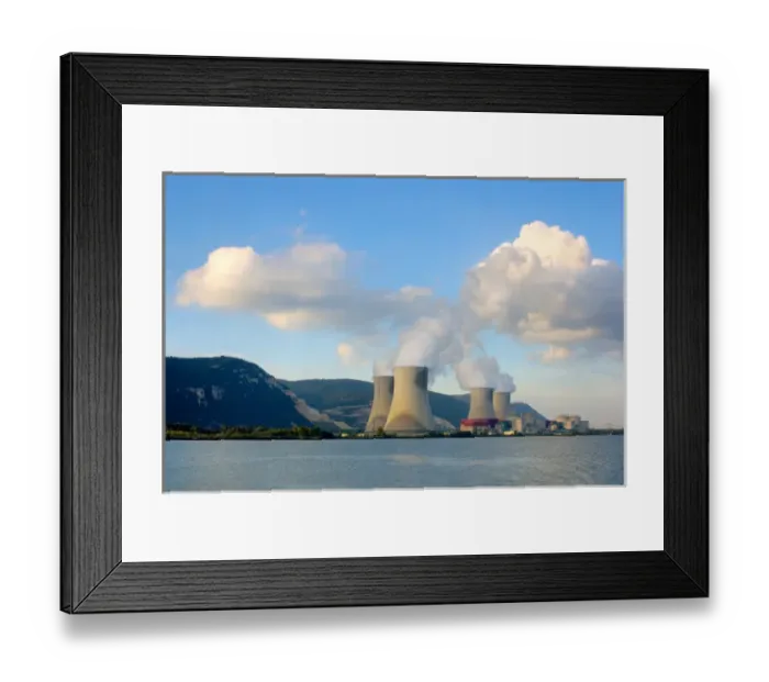 Framed Print : 03. France, Rhone River, nuclear power plant