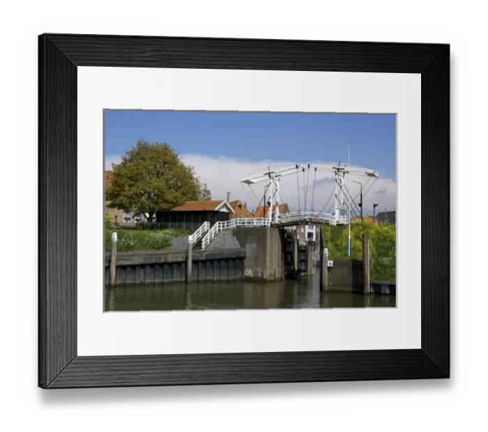 Framed Print : Europe, Netherlands, Holland, Schroonhoven, traditional lift gate draw brige over canal Framed Print : Europe, Netherlands, Holland, Schroonhoven, traditional lift gate draw brige over canal
