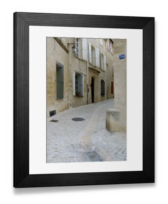 Framed Print : 03. France, Languedoc-Roussillon, Uzes, cobble stone street