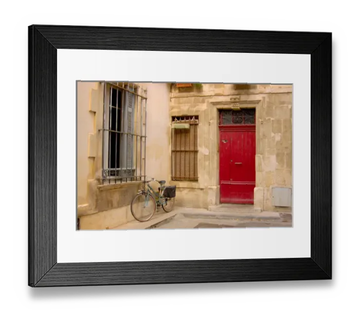 Framed Print : 03. France, Arles, Provence, bicycle parked along building Framed Print : 03. France, Arles, Provence, bicycle parked along building