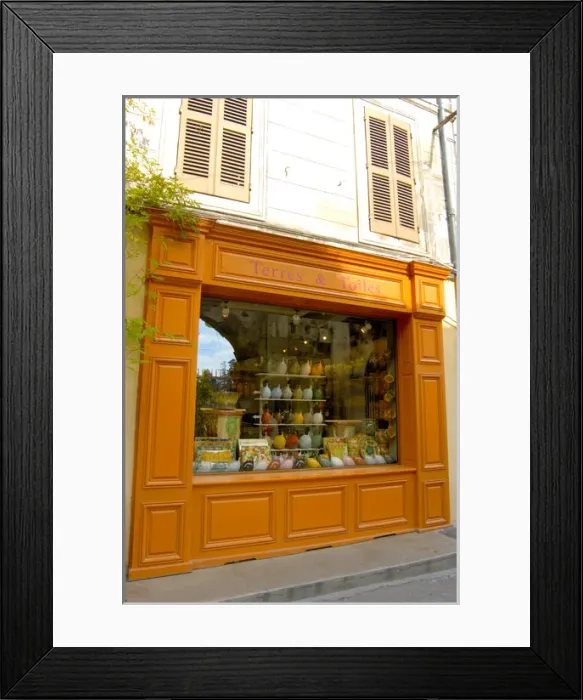 Framed Print : 03. France, Arles, Provence, storefront showing pottery (Editorial Usage Only) Framed Print : 03. France, Arles, Provence, storefront showing pottery (Editorial Usage Only)