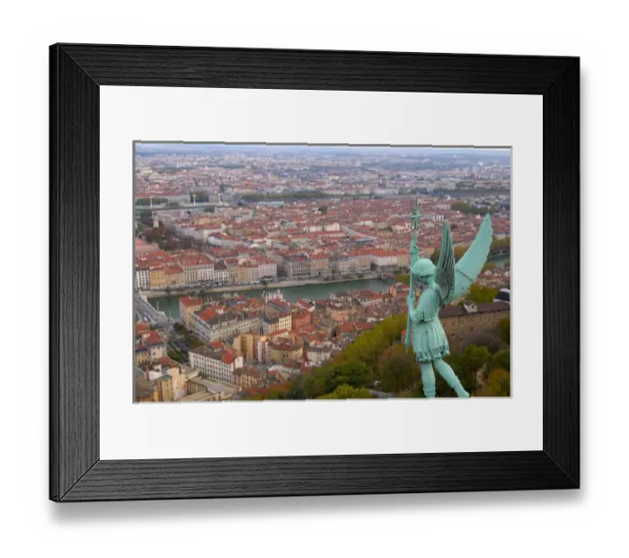 Framed Print : 03. France, Rhone-Alps, Lyon, view of city from Basilique Notre-Dame de Fourviere