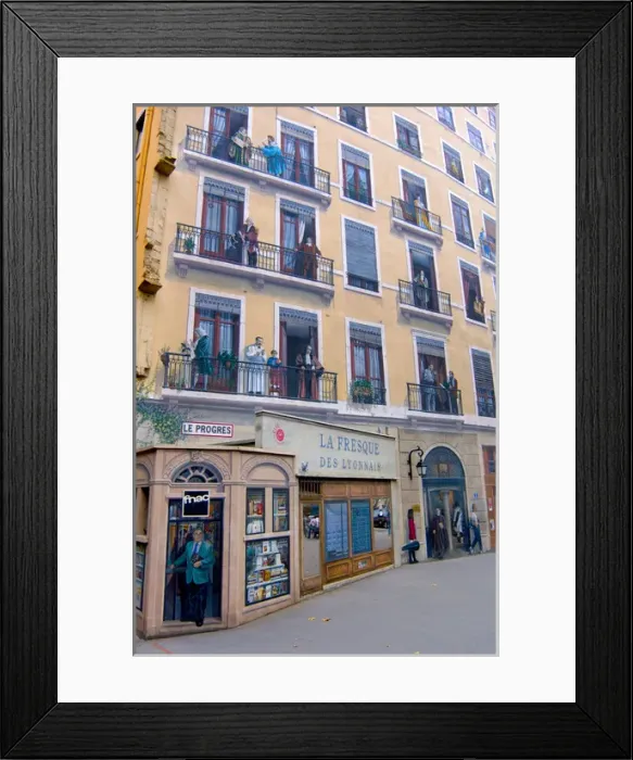 Framed Print : 03. France, Rhone-Alps, Lyon, murals painted on building (Editorial Usage Only) Framed Print : 03. France, Rhone-Alps, Lyon, murals painted on building (Editorial Usage Only)