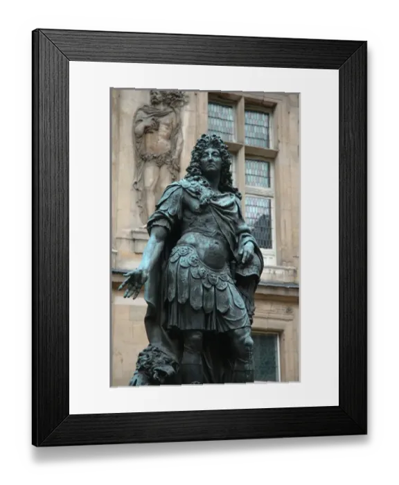 Framed Print : 03. France, Paris, statue of Louis XIV in Musee Carnavalet courtyard