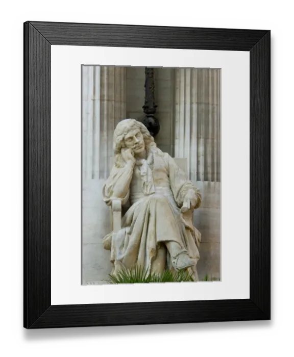 Framed Print : 03. France, Avignon, Provence, statue of Mollier in front of Opera theatre