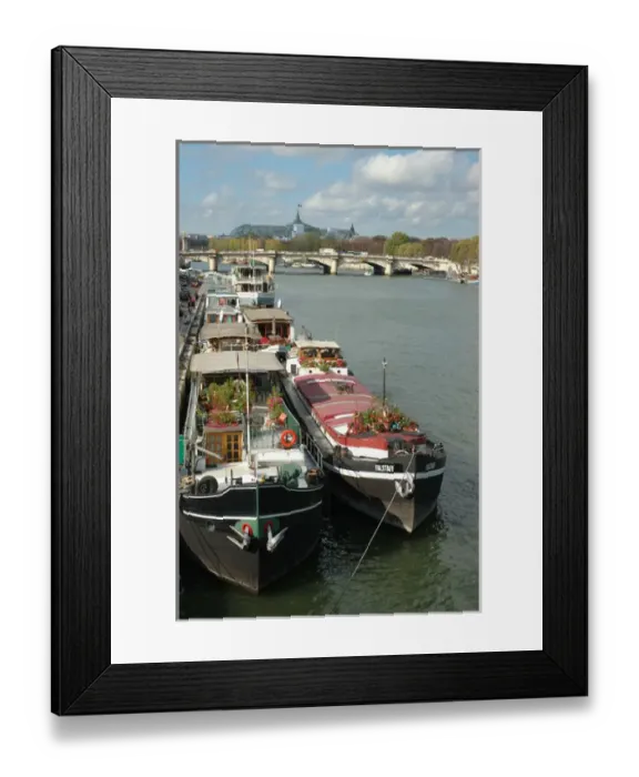 Framed Print : 03. France, Paris, riverboats on Seine River (Editorial Usage Only)