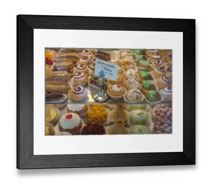 Framed Print : 03. France, Paris, petit fours in patisserie display window