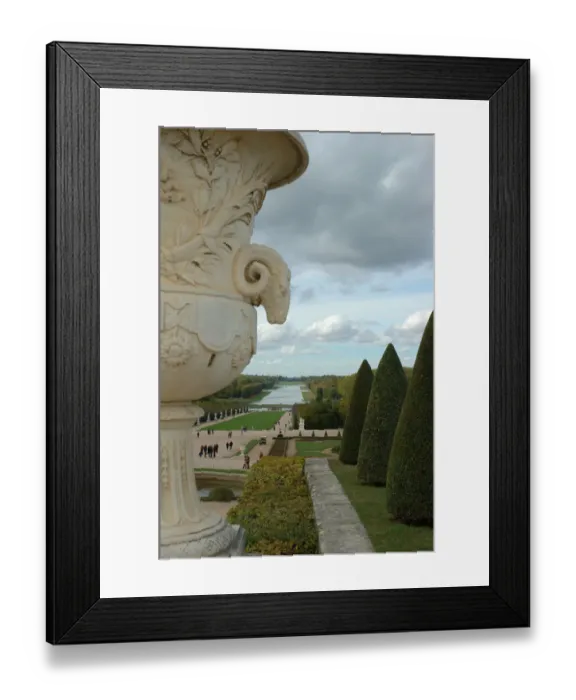 Framed Print : 03. France, Versailles, large marble urn with view of The Grand Canal Framed Print : 03. France, Versailles, large marble urn with view of The Grand Canal