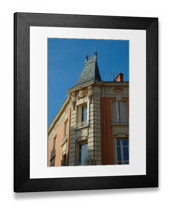 Framed Print : France, Burgundy, Macon, corner building from 1908 Framed Print : France, Burgundy, Macon, corner building from 1908