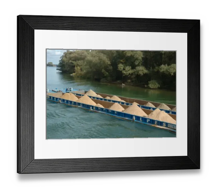Framed Print : 03. France, Saone River, barge hauling sand (Editorial Usage Only) Framed Print : 03. France, Saone River, barge hauling sand (Editorial Usage Only)