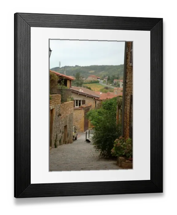 Framed Print : 03. France, Burgundy, Oingt, view down side street Framed Print : 03. France, Burgundy, Oingt, view down side street