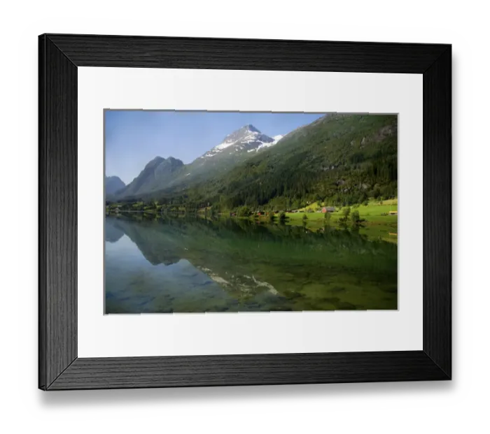 Framed Print : Norway, Hornindal. View from scenic by-way Road 15 between Geiranger & Hellesylt