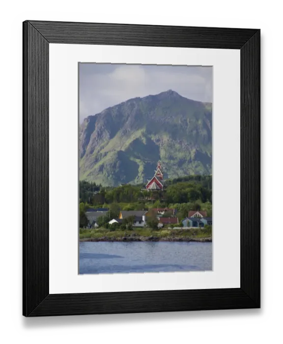 Framed Print : Norway, Nordland, Lofoten Archipelago, Gravdal. Buksnes Fjord (aka Buksnesfjorden)