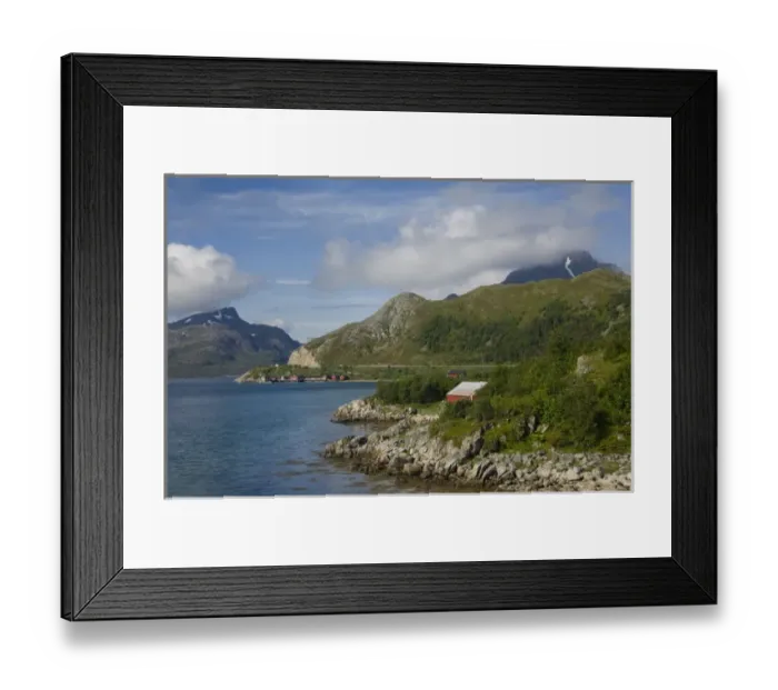 Framed Print : Norway, Nordland, Lofoten Archipelago, Gravdal. Fjord view