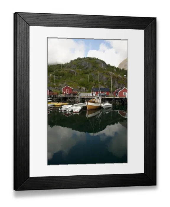 Framed Print : Norway, Nordland, Lofoten Archipelago, Nusfjord. Norways oldest & best preserved