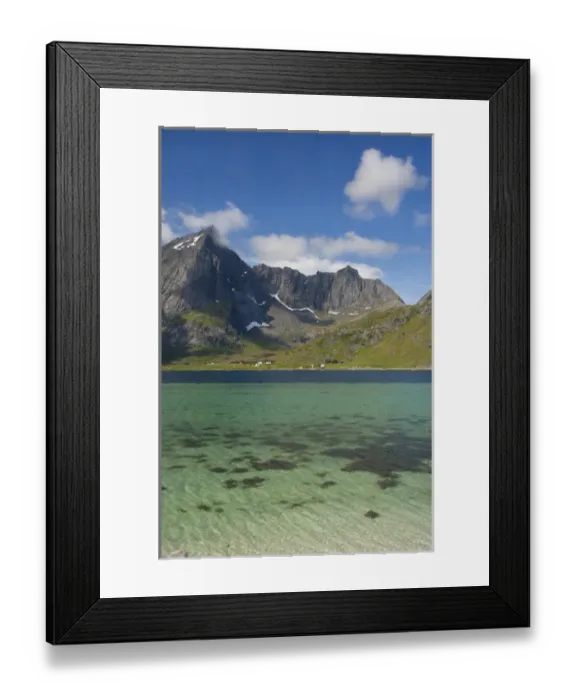 Framed Print : Norway, Nordland, Lofoten Archipelago, Gravdal area. Remote picturesque fjord Framed Print : Norway, Nordland, Lofoten Archipelago, Gravdal area. Remote picturesque fjord