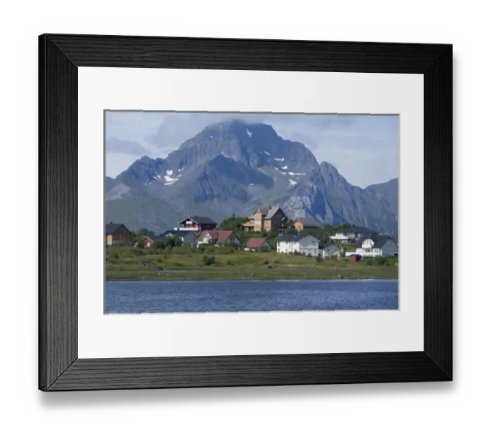 Framed Print : Norway, Nordland, Lofoten Archipelago, Gravdal. View along the fjord Framed Print : Norway, Nordland, Lofoten Archipelago, Gravdal. View along the fjord