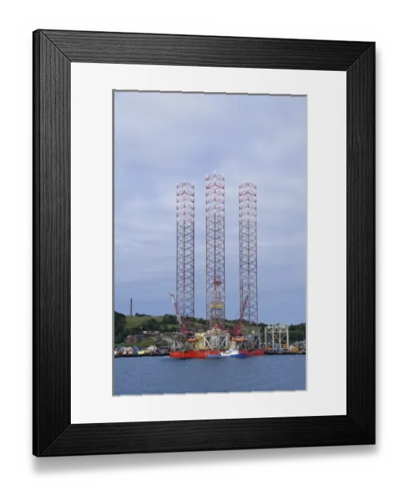 Framed Print : Norway, Stavanger. Oil platform