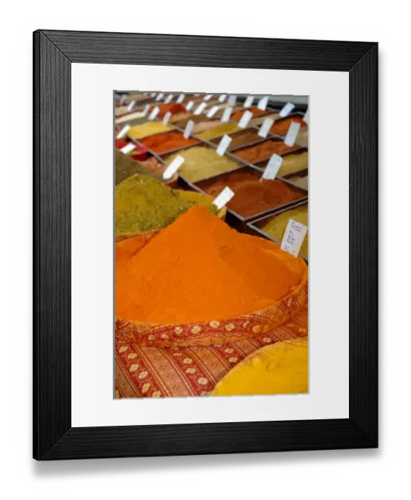 Framed Print : 03. France, Arles, Provence, spices at outdoor market Framed Print : 03. France, Arles, Provence, spices at outdoor market