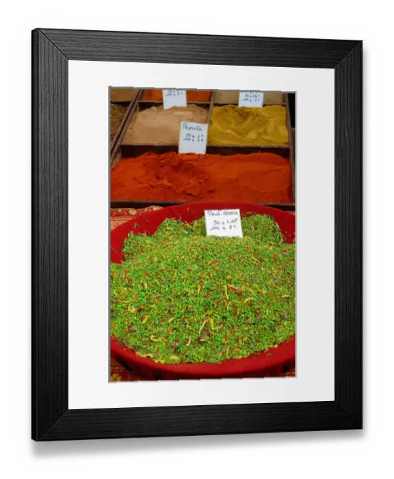 Framed Print : 03. France, Arles, Provence, spices at outdoor market Framed Print : 03. France, Arles, Provence, spices at outdoor market