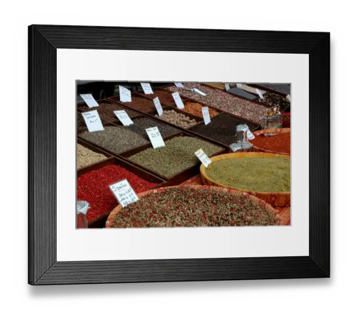 Framed Print : 03. France, Arles, Provence, spices at outdoor market Framed Print : 03. France, Arles, Provence, spices at outdoor market