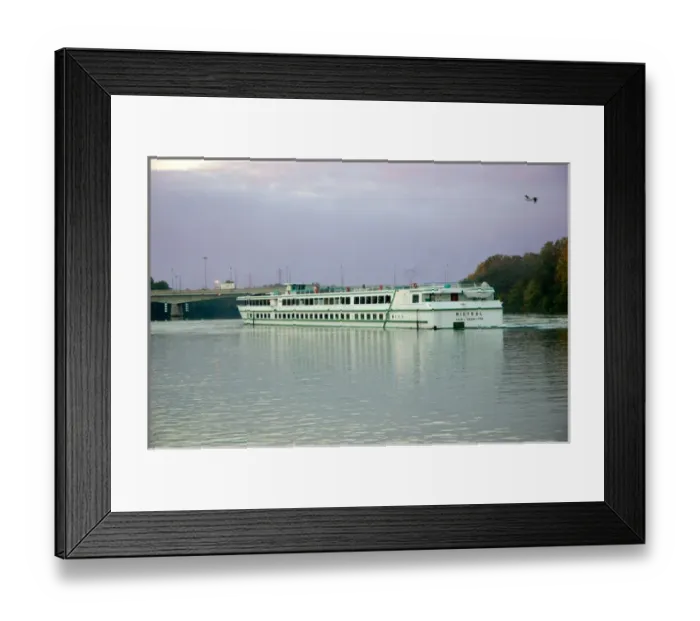 Framed Print : 03. France, Provence, Avignon, riverboat on Rhone River