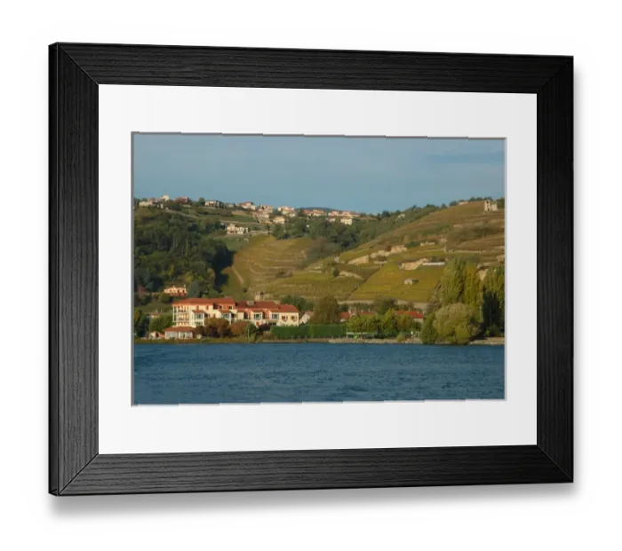 Framed Print : 03. France, Rhone-Alps, Condrieu, small town along Rhone River