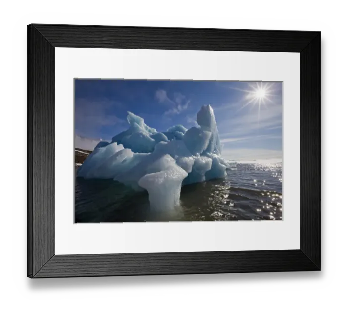 Framed Print : Norway, Svalbard, Spitsbergen Island, Melting iceberg floating in Burgerbukta Bay