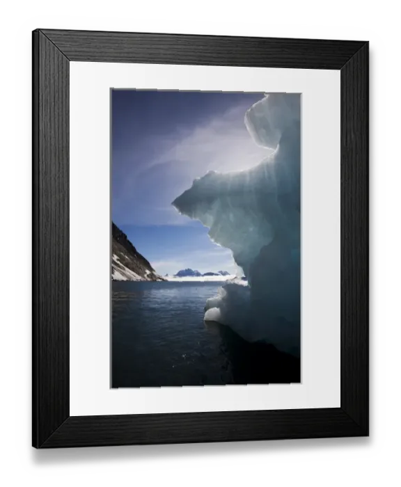 Framed Print : Norway, Svalbard, Spitsbergen Island, Melting iceberg near Paierlbreen Glacier in