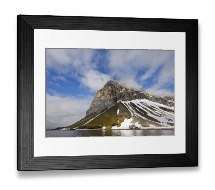 Framed Print : Norway, Svalbard, Spitsbergen Island, Mountain peak at entrance to Hornsund Framed Print : Norway, Svalbard, Spitsbergen Island, Mountain peak at entrance to Hornsund