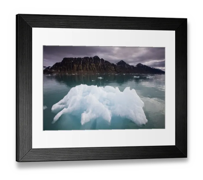 Framed Print : Norway, Svalbard, Spitsbergen, Iceberg floating in Lilliehookfjorden in Krossfjorden