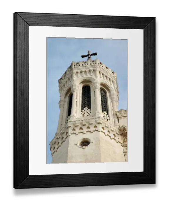 Framed Print : 03. France, Rhone-Alps, Lyon, Basilique Notre-Dame de Fourviere turret